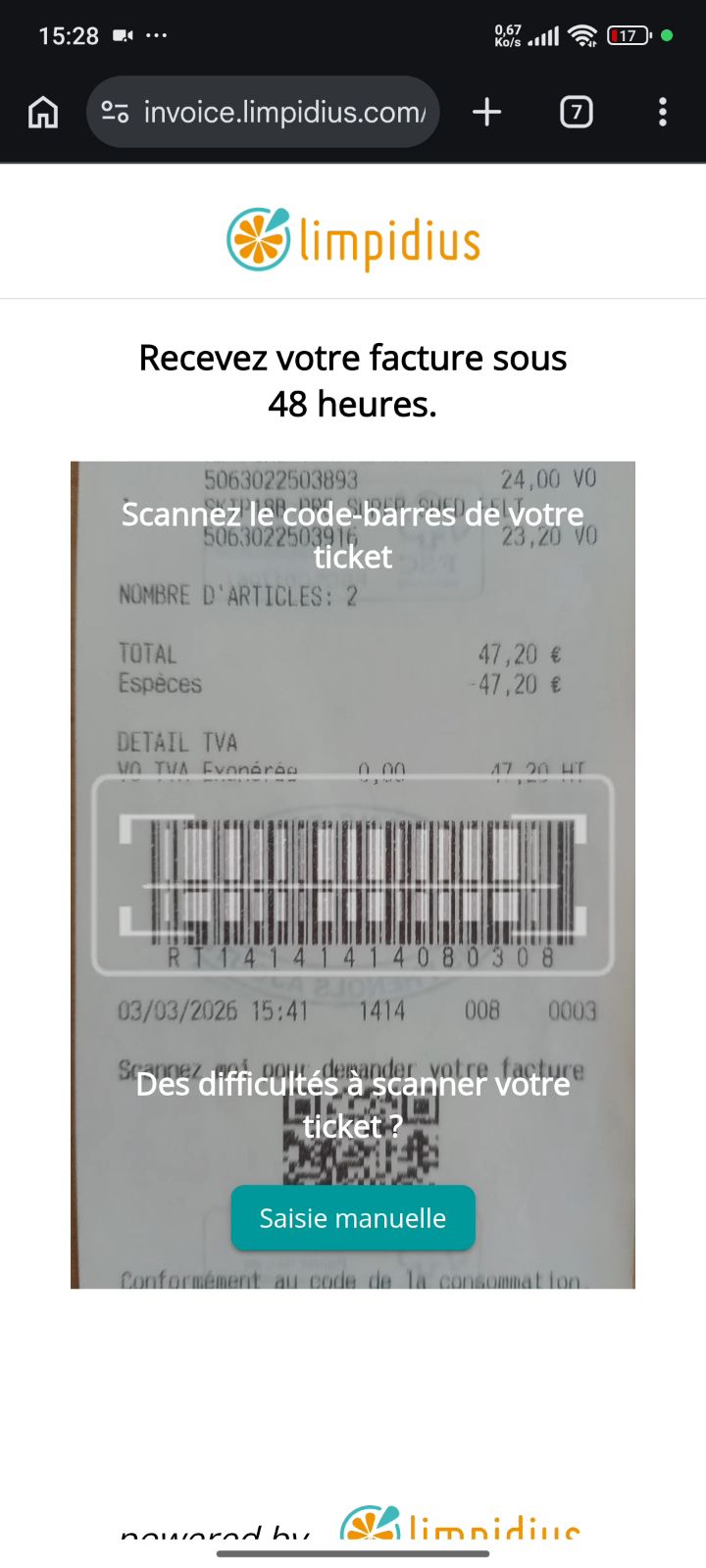 Limpscanner, screenshot 1